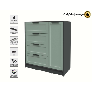 Тумба Тренд КТ-Т90 (Антрацит ЛДСП/ Мята ЛМДФ) Ш900 В1020 Г451 Тумба Тренд КТ-Т90 (Антрацит ЛДСП/ Мята ЛМДФ) Ш900 В1020 Г451